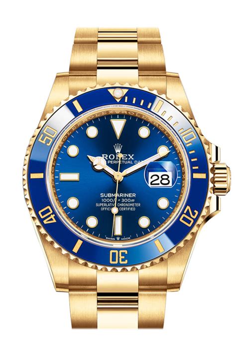 gold Rolex blue bezel